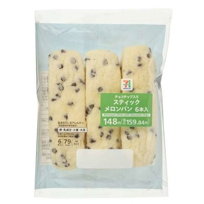 チョコチップ入スティックメロンパン 6本入