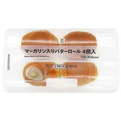 マーガリン入りバターロール 4個入