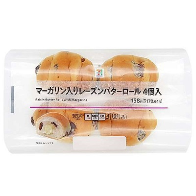 マーガリン入りレーズンバターロール 4個入