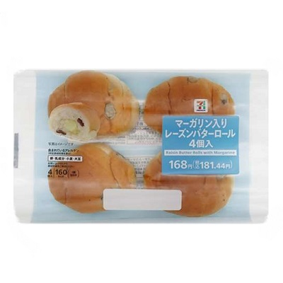 マーガリン入レーズンバターロール 4個入