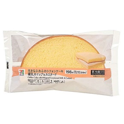 大きなふわふわシフォンケーキ 練乳ホイップ＆カスタード 1個入
