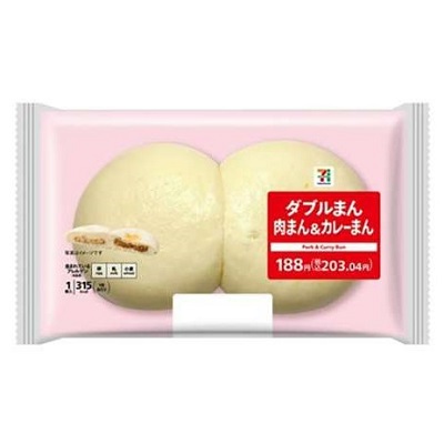 ダブルまん 肉まん＆カレーまん 1個入