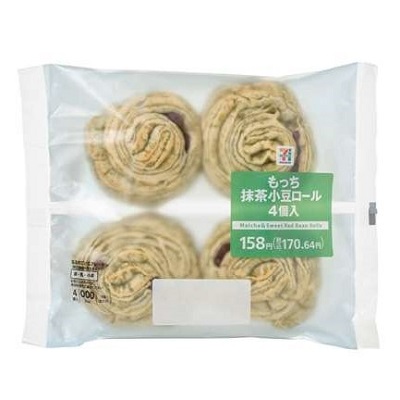 もっち抹茶小豆ロール 4個入