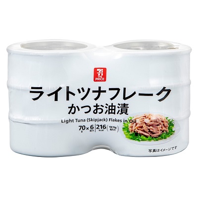 ライトツナフレークかつお油漬 70g×6個入