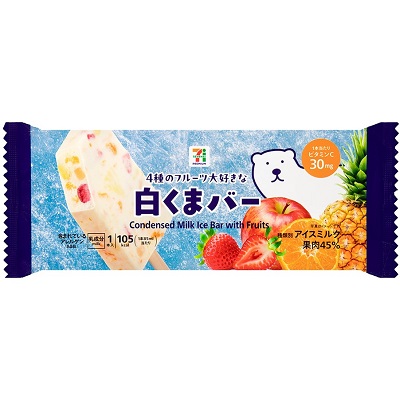 4種のフルーツ大好きな白くまバー 1本入