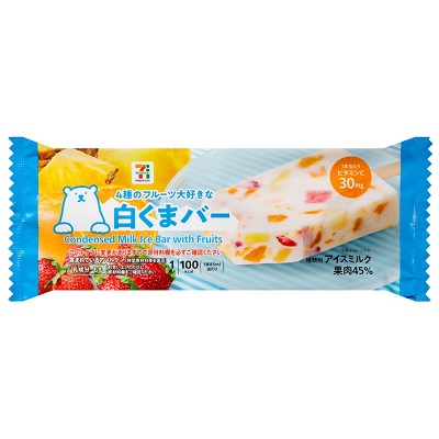4種のフルーツ大好きな白くまバー 1本入