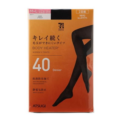 ボディヒーター　４０デニールタイツ　２足組