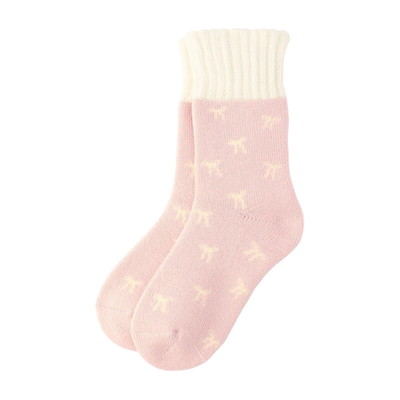 ボディヒーター　リボンクルー丈ルームソックス（２０ｃｍ）