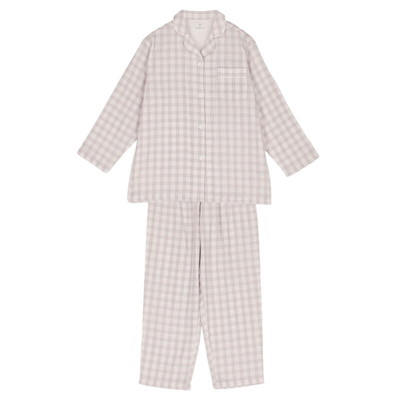 婦人二重ガーゼ格子シャツパジャマ