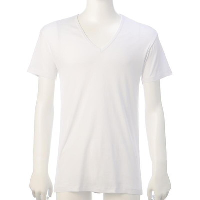 紳士　ボディークーラー　綿１００％　半袖Ｖ首シャツ