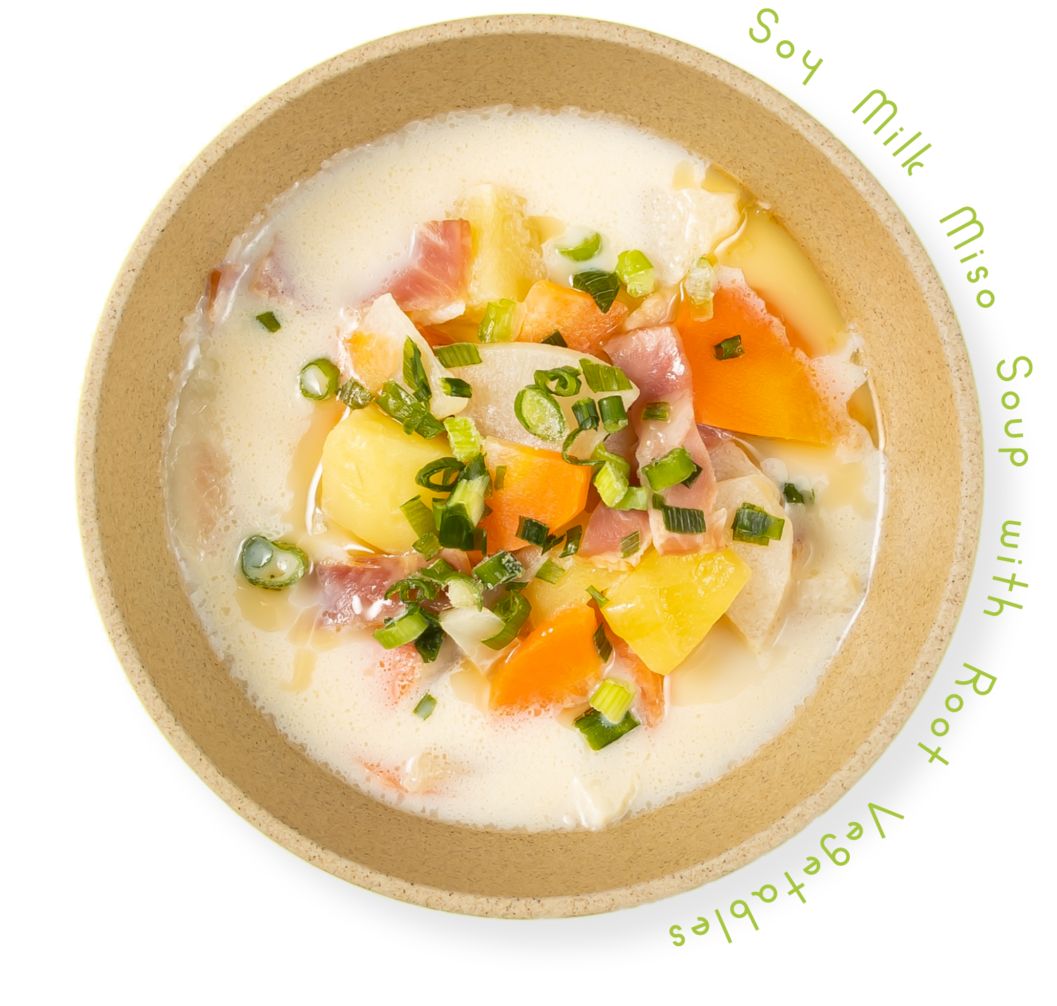 Soy Milk Miso Soup with Root Vegetables