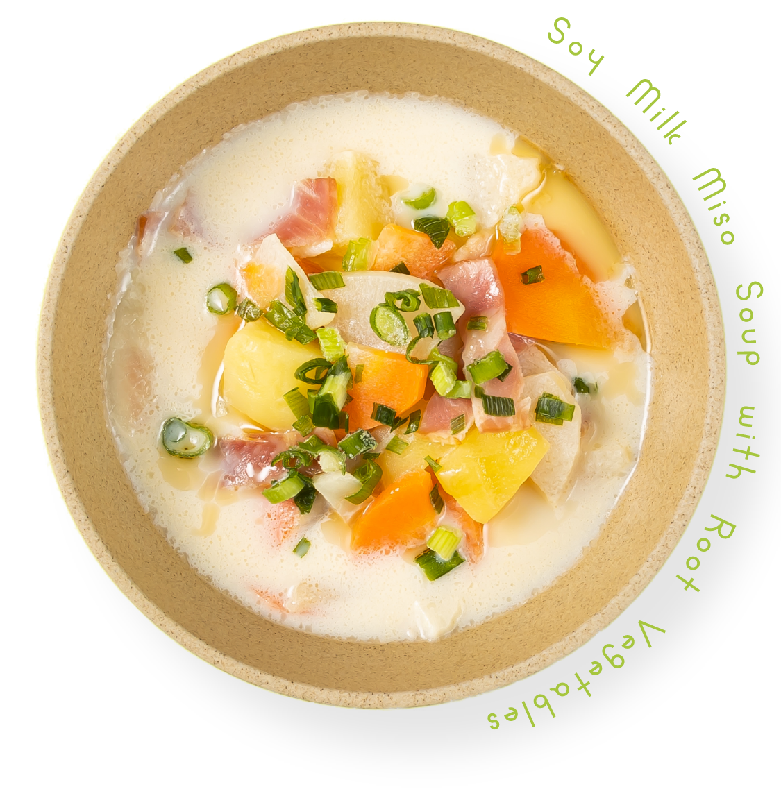 Soy Milk Miso Soup with Root Vegetables