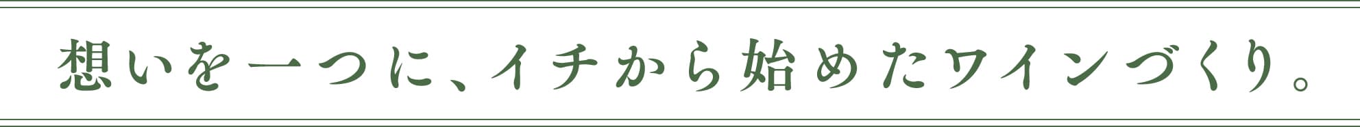 想いを一つに、イチから始めたワインづくり。