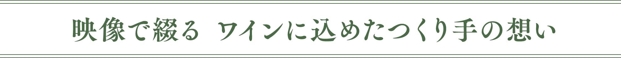 映像で綴る ワインに込めたつくり手の想い