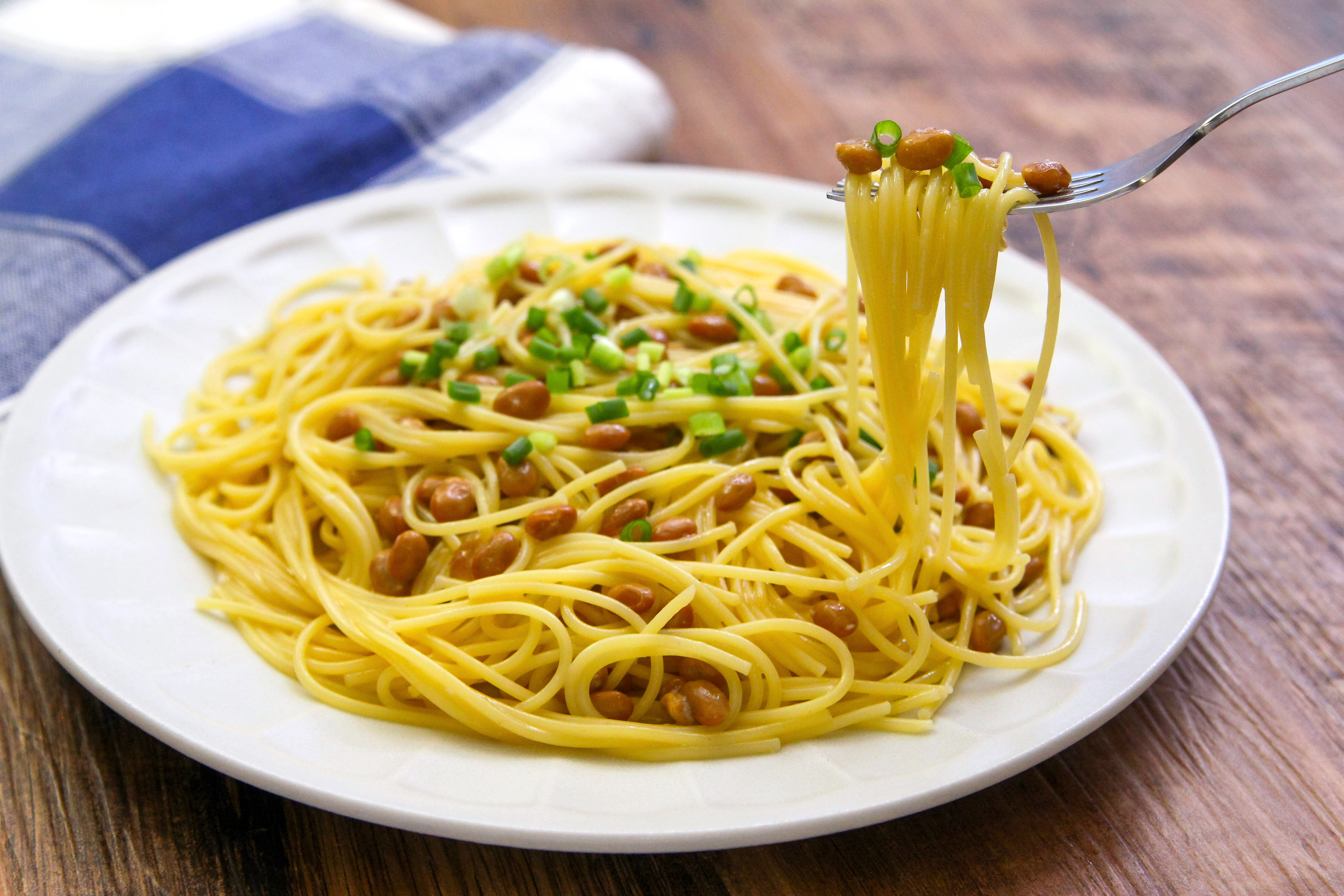 レンジでほんとうに美味しい金の納豆パスタ