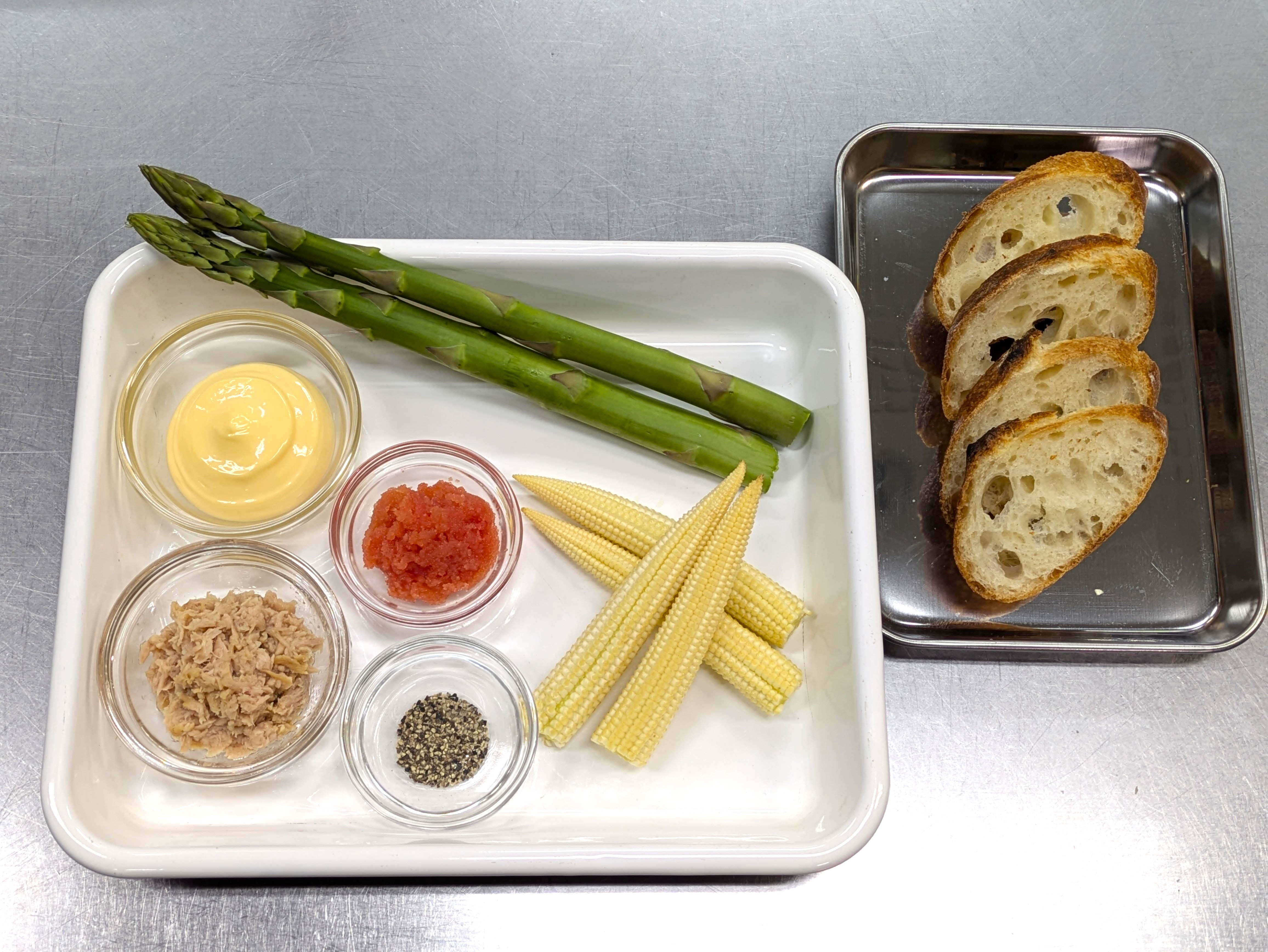 ベビーコーンのツナ＆たらマヨディップサラダ　材料